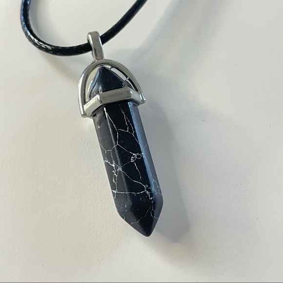 Black Tourmaline Stone Necklace - Picture 2 of 3
